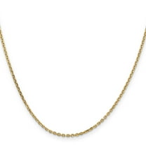 Primal Gold 14 Karat Yellow Gold 1.65mm Solid Diamond-cut Cable Chain
