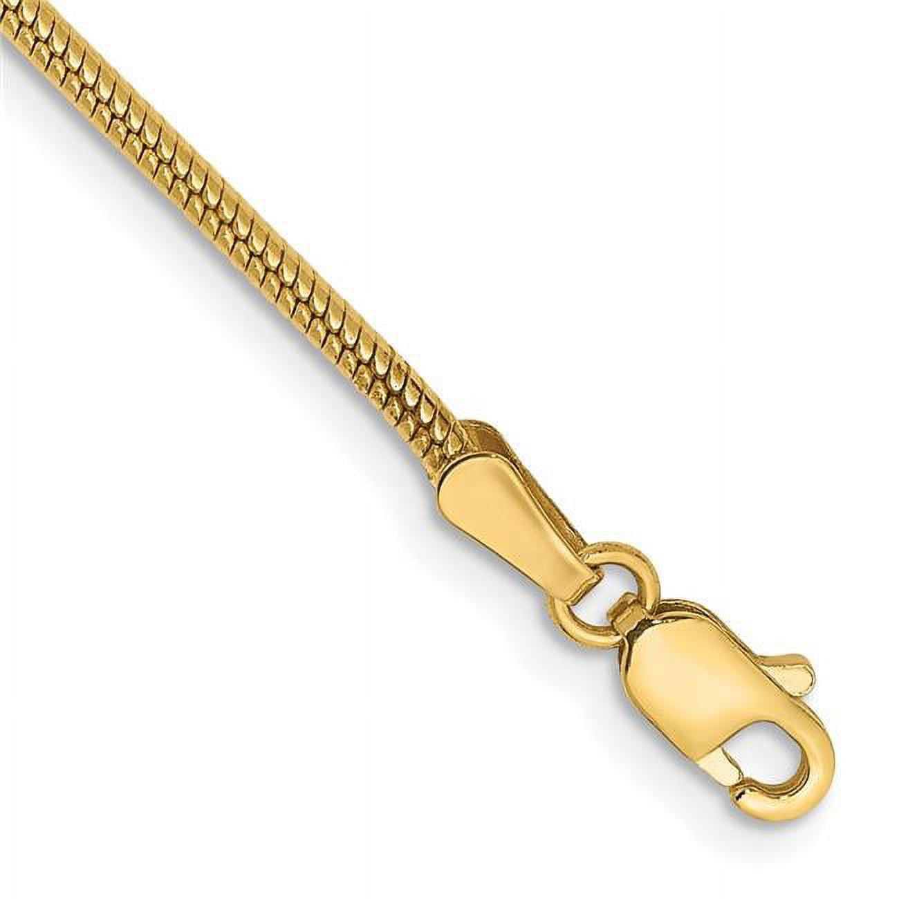 2mm Solid 14k Gold Round Snake Chain Necklace