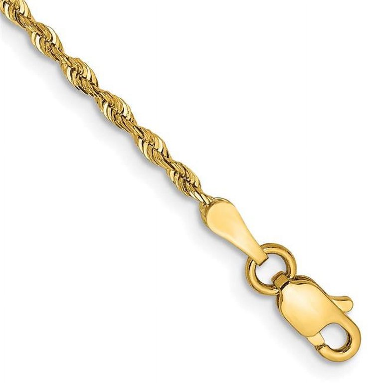 Primal Gold 14 Karat Yellow Gold 1.85mm Diamond-cut Quadruple Rope Chain  Anklet