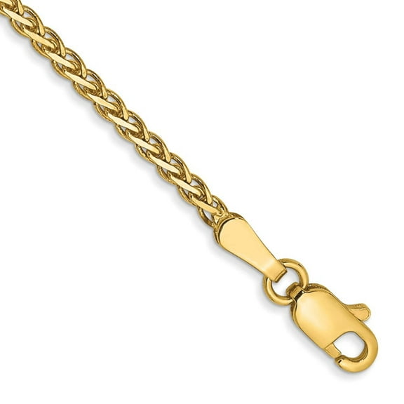 Primal Gold 14 Karat Yellow Gold 1.9mm Flat Wheat Chain Bracelet