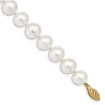 Primal Gold 14 Karat Yellow Gold 10-11mm White Near Round Freshwater Cultured Pearl Bracelet