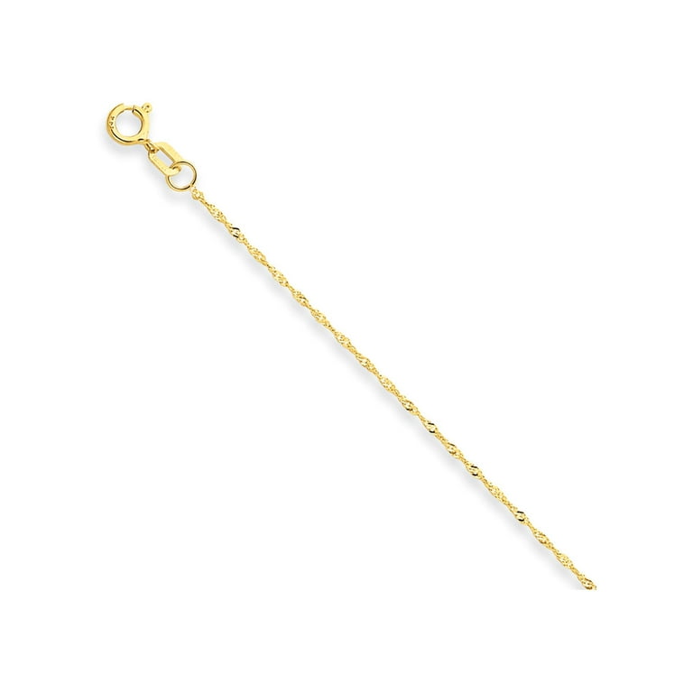 Primal Gold 14 Karat Yellow Gold 1mm Singapore Chain (CARDED