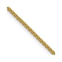 Primal Gold 14 Karat Yellow Gold 1mm Solid Diamond-cut Spiga Chain