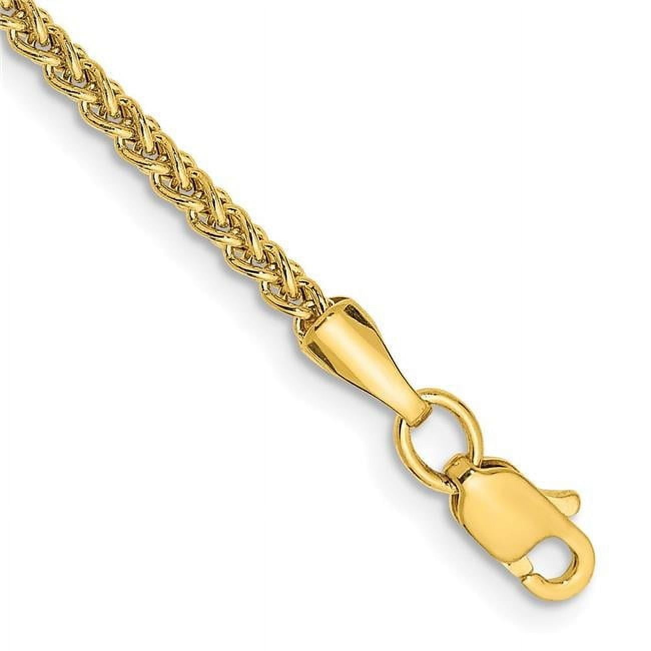 Primal Gold 14 Karat Yellow Gold 2.00mm Semi-Solid Wheat Anklet