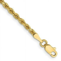 Primal Gold 14 Karat Yellow Gold 2.25mm Diamond-cut Rope Chain Anklet