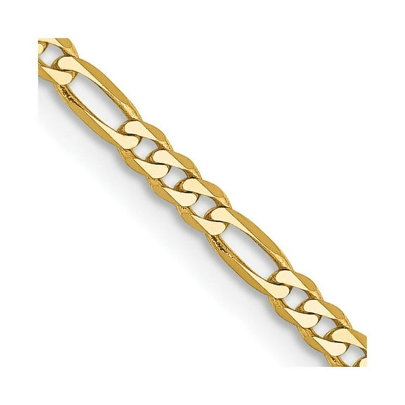 Primal Gold 14 Karat Yellow Gold 2.25mm Flat Figaro Chain