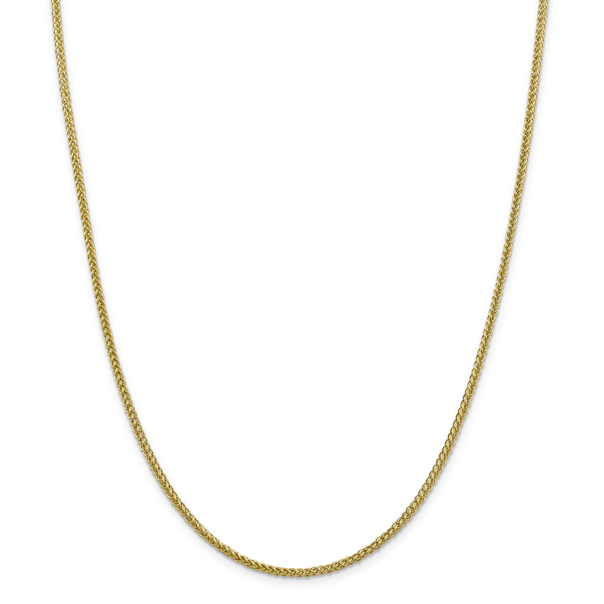Chainin Primal Gold 14 Karat Yellow Gold 2.35mm Semi-solid 3-Wire Wheat Chainin ...
