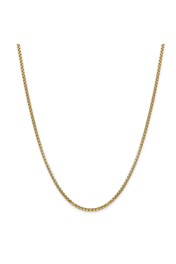 14 Karat Yellow Gold 2.45mm Hollow Round Box Chain