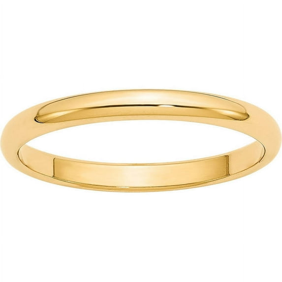 Primal Gold 14 Karat Yellow Gold 2.5mm Half Round Band Size 8.5