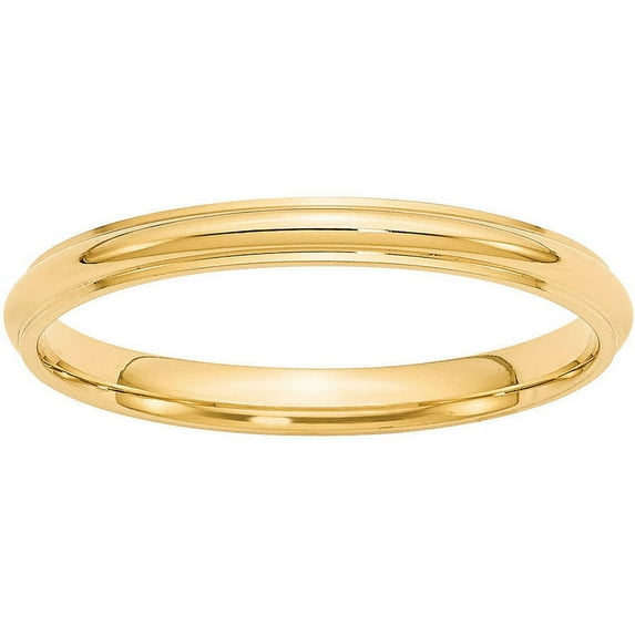 Primal Gold 14 Karat Yellow Gold 2.5mm Half Round with Edge Band Size 11
