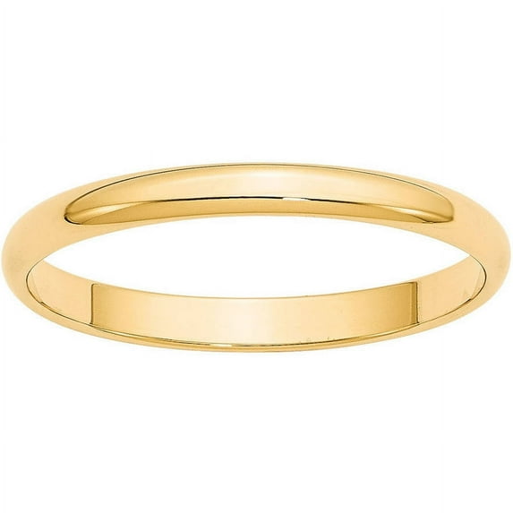 Primal Gold 14 Karat Yellow Gold 2.5mm Lightweight Half Round Band Size 8.5
