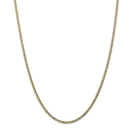 Primal Gold 14 Karat Yellow Gold 2.5mm Semi-Solid Curb Link Chain