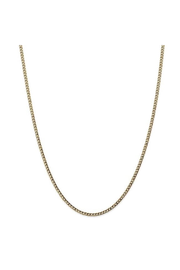 14 Karat Yellow Gold 2.5mm Semi-Solid Curb Link Chain