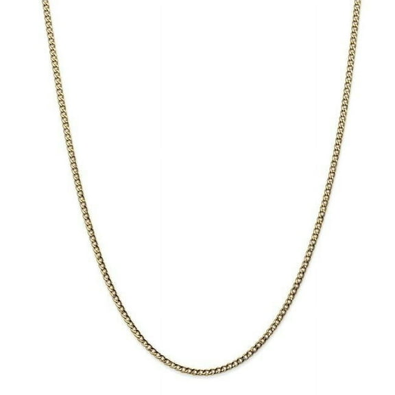 Primal Gold 14 Karat Yellow Gold 2.5mm Semi-Solid Curb Link Chain