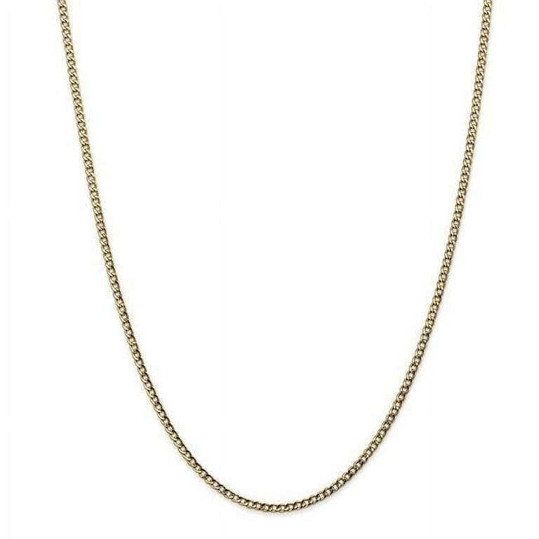 14k Yellow Gold 2.5mm W Semi Solid Curb Link Chain 14k Yellow Gold 2.5mm W Semi Solid Curb Link Chain