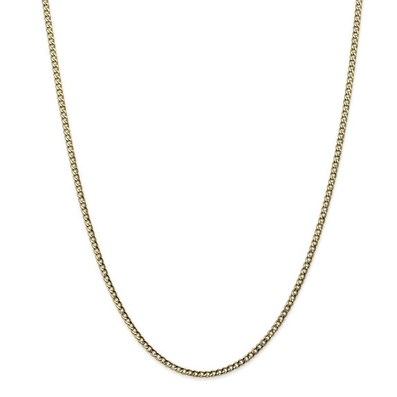 Primal Gold 14 Karat Yellow Gold 2.5mm Semi-solid Curb Chain
