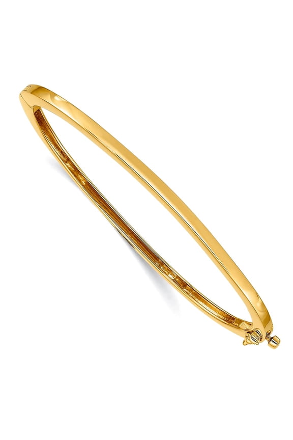 14 Karat Yellow Gold 2.5mm Solid Hinged Bangle