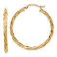 thumbnail image 1 of Primal Gold 14 Karat Yellow Gold 2.5mm Twisted Hoop Earrings, 1 of 5