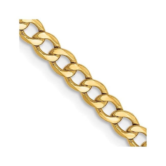 Primal Gold 14 Karat Yellow Gold 2.85mm Semi-solid Curb Chain