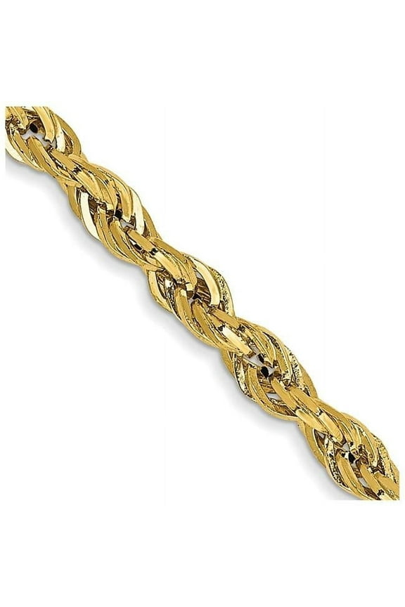 14 Karat Yellow Gold 2.8mm Semi-solid Rope Chain