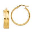 thumbnail image 1 of Primal Gold 14 Karat Yellow Gold 25mm Satin Hoop Earrings, 1 of 4