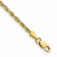 thumbnail image 1 of Primal Gold 14 Karat Yellow Gold 2mm Diamond-cut Rope Chain Anklet, 1 of 10