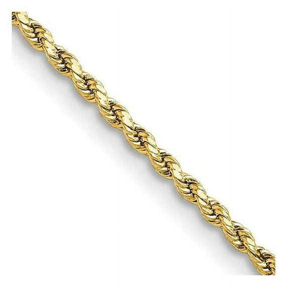 Primal Gold 14 Karat Yellow Gold 2mm Semi-solid Diamond-cut Rope Chain