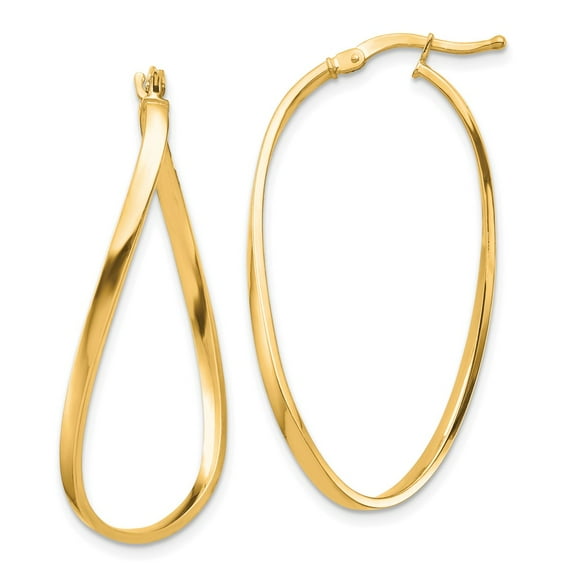 Primal Gold 14 Karat Yellow Gold 2mm Wavy Hoop Earrings