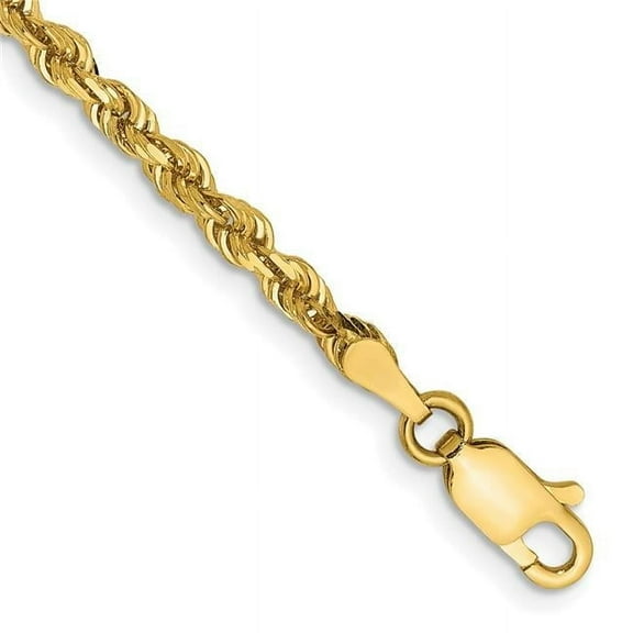 Primal Gold 14 Karat Yellow Gold 3.0mm Diamond-cut Quadruple Rope Chain Bracelet