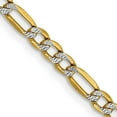 thumbnail image 1 of Primal Gold 14 Karat Yellow Gold 3.2mm Semi-solid Pave Figaro Chain, 1 of 4