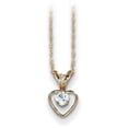 thumbnail image 1 of Primal Gold 14 Karat Yellow Gold 3mm Aquamarine Heart Birthstone Necklace, 1 of 4