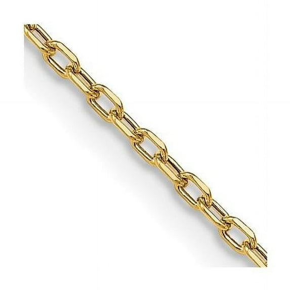Primal Gold 14 Karat Yellow Gold 3mm Semi-solid Diamond-cut Open Link Cable Chain