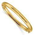 thumbnail image 1 of Primal Gold 14 Karat Yellow Gold 4/16 Hammered Fancy Hinged Bangle Bracelet, 1 of 4