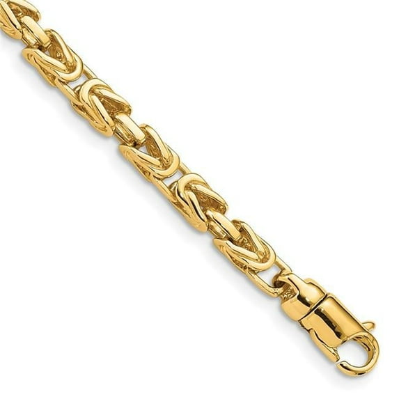 Primal Gold 14 Karat Yellow Gold 4.1mm Byzantine Link Bracelet