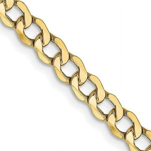 Primal Gold 14 Karat Yellow Gold 4.3mm Semi-Solid Curb Link Chain
