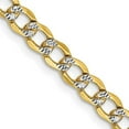 thumbnail image 1 of Primal Gold 14 Karat Yellow Gold 4.3mm Semi-solid Pave Curb Chain, 1 of 4