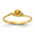 thumbnail image 1 of Primal Gold 14 Karat Yellow Gold 4mm Citrine and Diamond Ring, 1 of 3