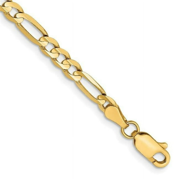 Primal Gold 14 Karat Yellow Gold 4mm Concave Open Figaro Chain