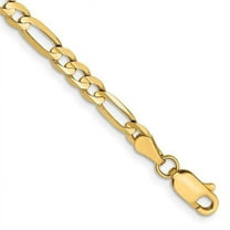 Primal Gold 14 Karat Yellow Gold 4mm Concave Open Figaro Chain
