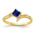 thumbnail image 1 of Primal Gold 14 Karat Yellow Gold 4mm Princess Cut Sapphire Ring, 1 of 4