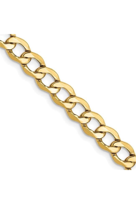 14 Karat Yellow Gold 5.25mm Semi-solid Curb Chain