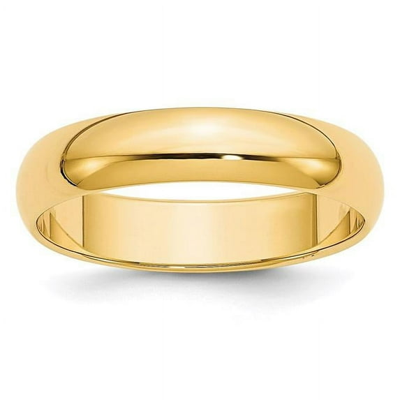 Primal Gold 14 Karat Yellow Gold 5mm Half-Round Wedding Band Size 7