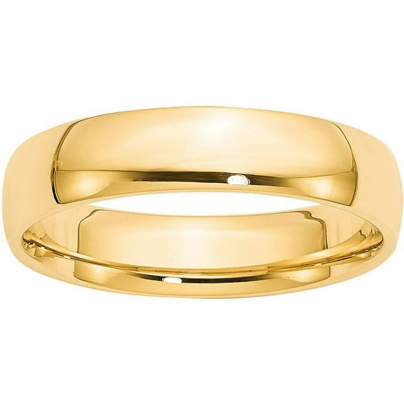 Primal Gold 14 Karat Yellow Gold 5mm Lightweight Comfort Fit Band Size 11.5
