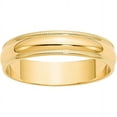 thumbnail image 1 of Primal Gold 14 Karat Yellow Gold 5mm Lightweight Milgrain Half Round Wedding Band Size 10, 1 of 5
