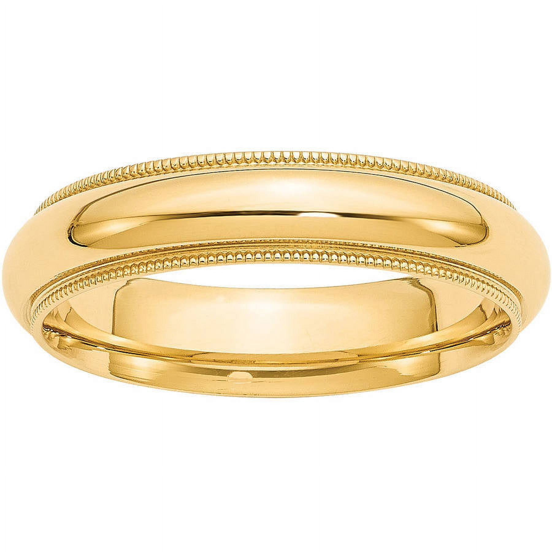 Primal Gold 14 Karat Yellow Gold 5mm Milgrain Comfort Wedding Band Size Primal Gold 14 Karat Yellow Gold 5mm Milgrain Comfort Wedding Band Size