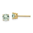 thumbnail image 1 of Primal Gold 14 Karat Yellow Gold 5mm Round Green Quartz Earrings, 1 of 4