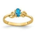 thumbnail image 1 of Primal Gold 14 Karat Yellow Gold 5x3mm Oval Blue Topaz Ring, 1 of 3