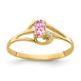 thumbnail image 1 of Primal Gold 14 Karat Yellow Gold 5x3mm Oval Pink Tourmaline and Diamond Ring, 1 of 3