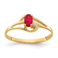 thumbnail image 1 of Primal Gold 14 Karat Yellow Gold 5x3mm Oval Ruby and Diamond Ring, 1 of 4