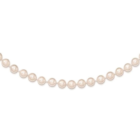 Primal Gold 14 Karat Yellow Gold 6-7mm Round White Saltwater Akoya Cultured Pearl Necklace